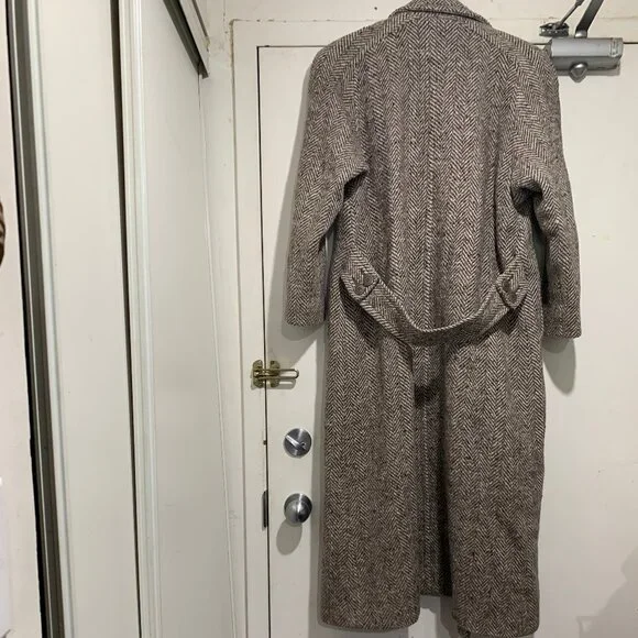 VINTAGE RAFFINATI TWEED DOUBLE BREAST TRENCH COATS SIZE  M/L - Picture 3 of 11